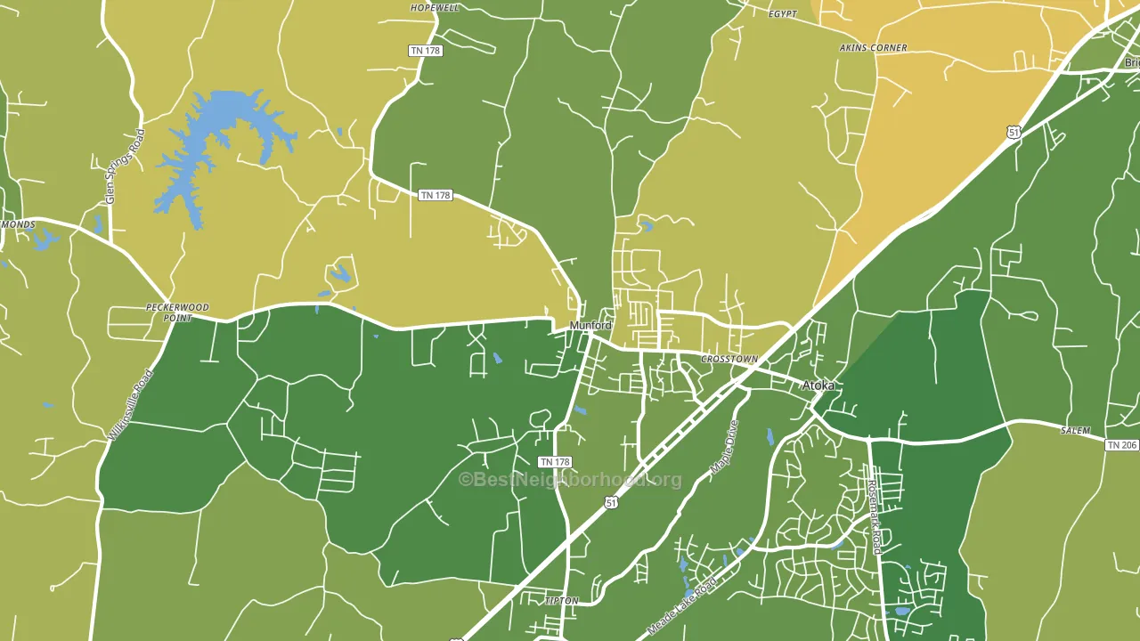 Munford, TN block-group voter-turnout map
