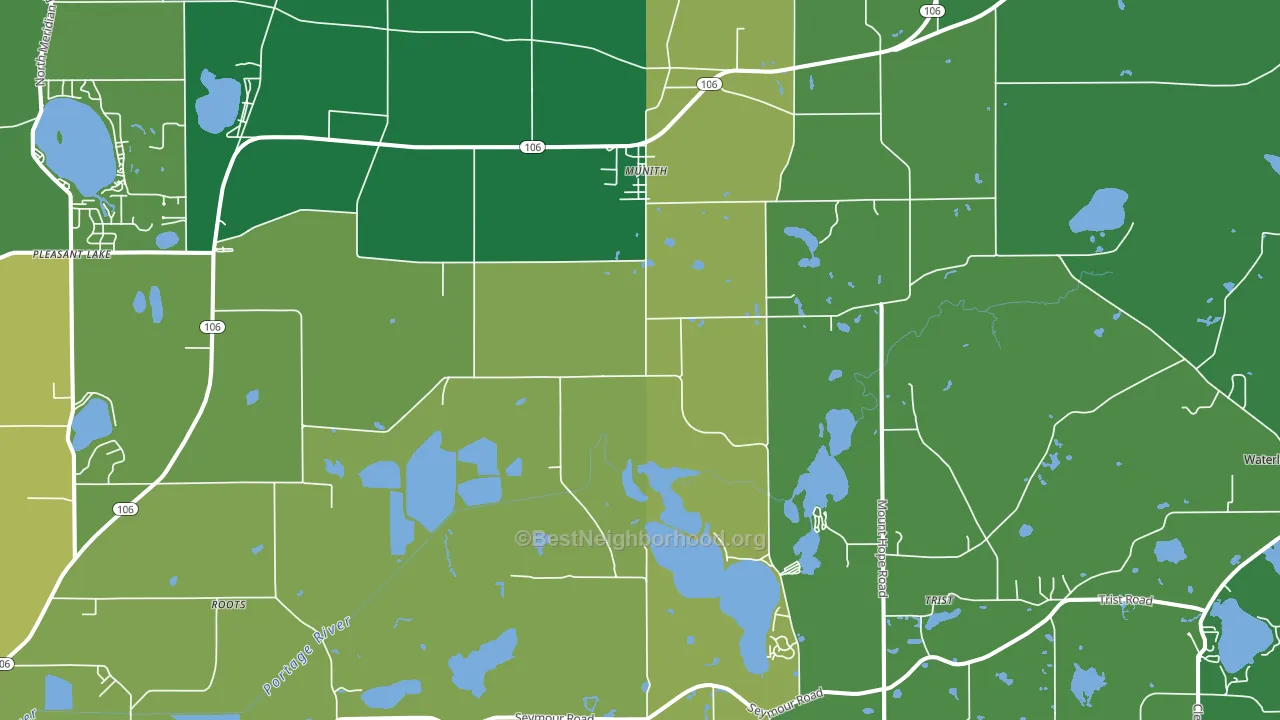 Munith, MI block-group voter-turnout map