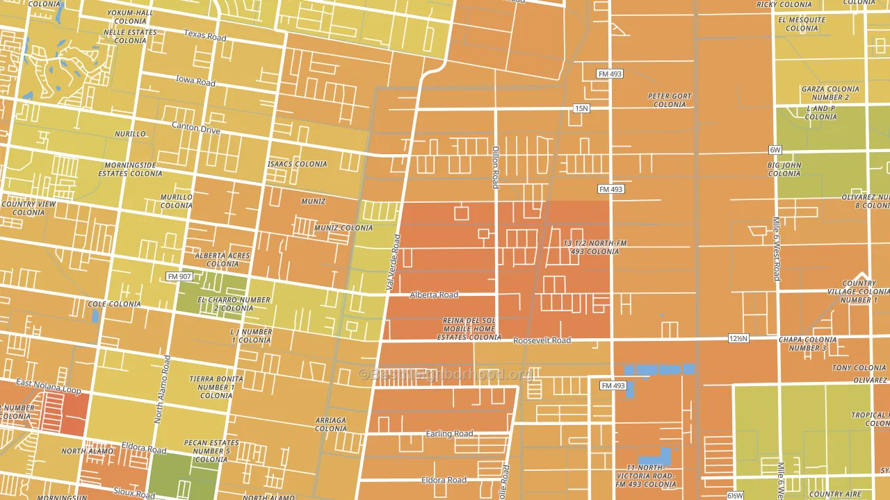 Muniz, TX block-group voter-turnout map