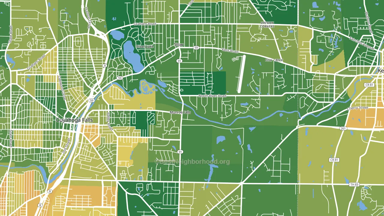 Munroe Falls, OH block-group voter-turnout map