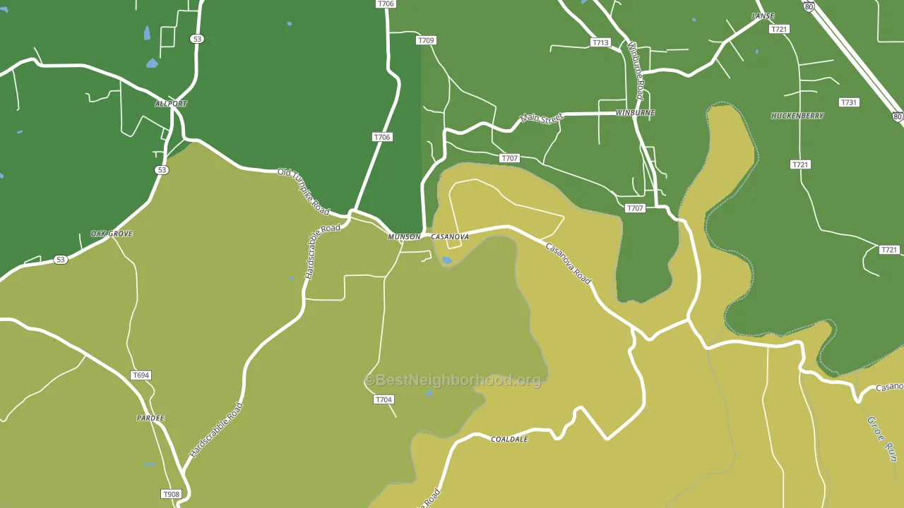 Munson, PA block-group voter-turnout map