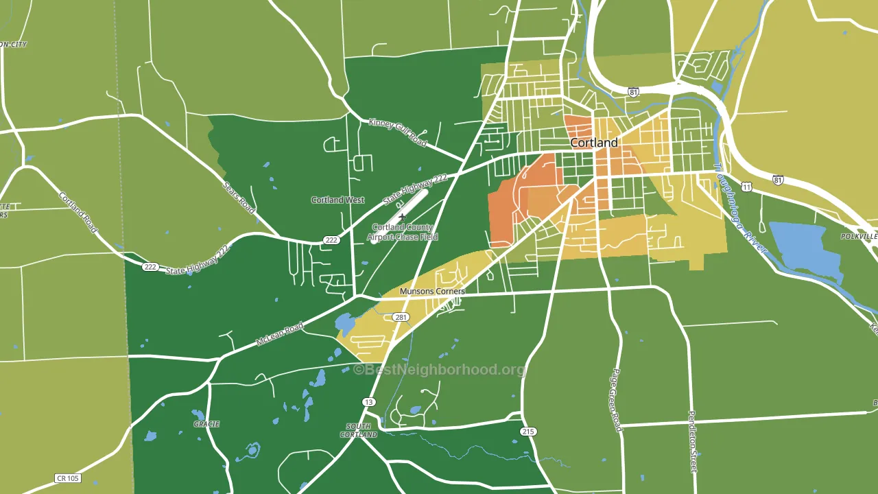 Munsons Corners, NY block-group voter-turnout map