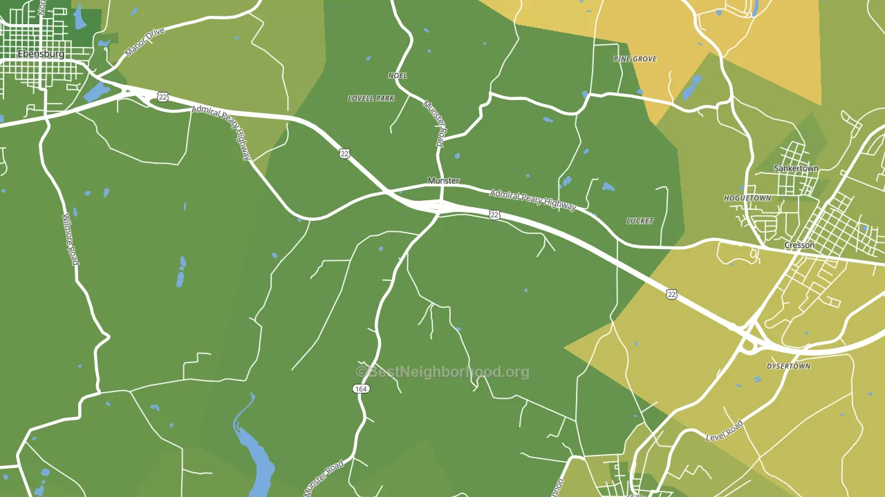 Munster, PA block-group voter-turnout map