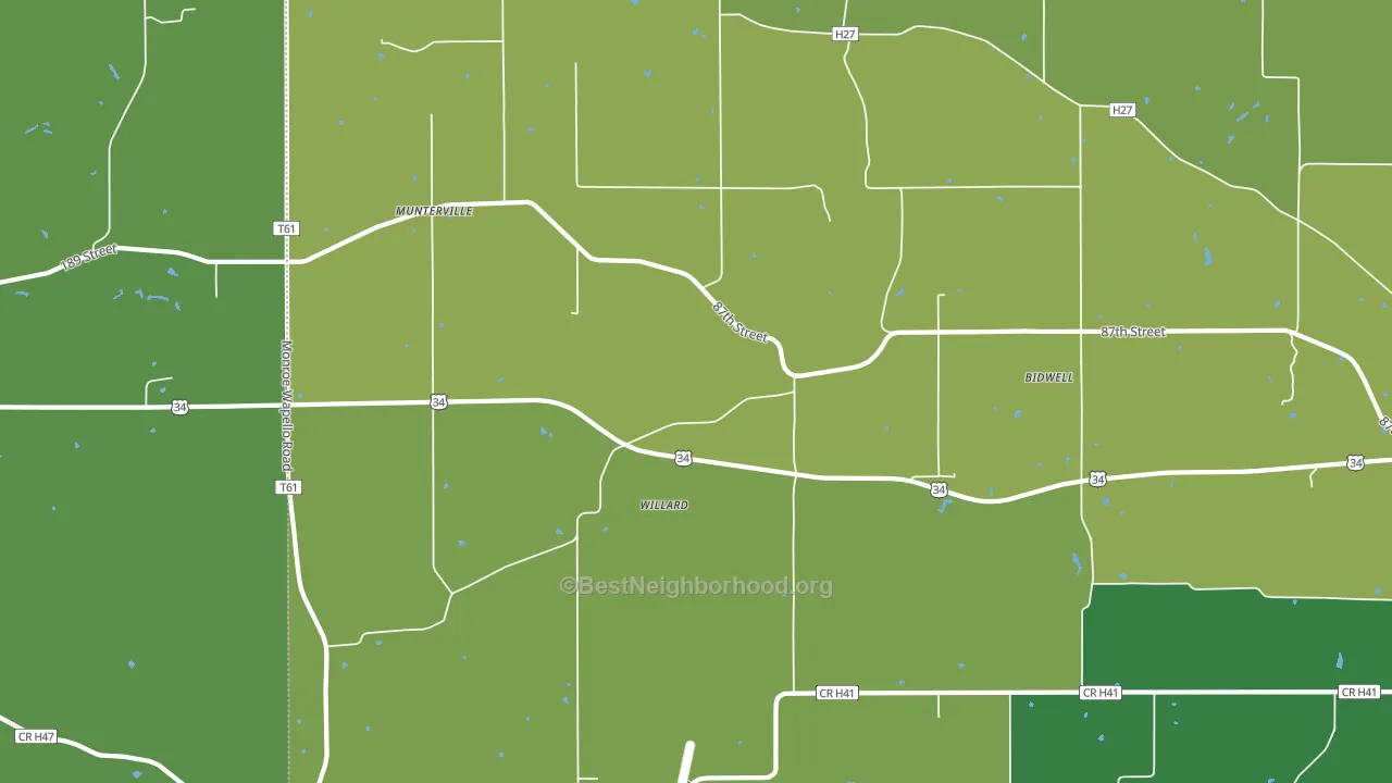 Munterville, IA block-group voter-turnout map
