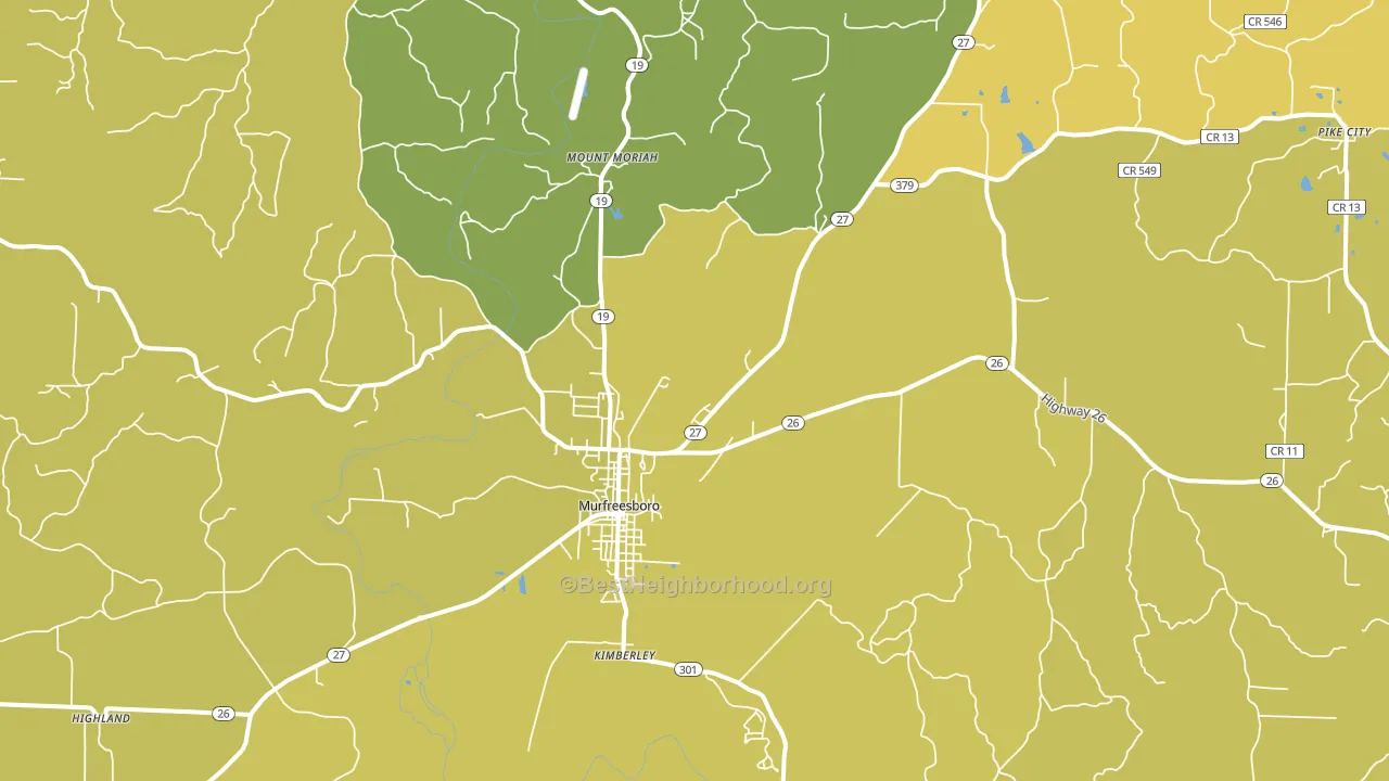 Murfreesboro, AR block-group voter-turnout map