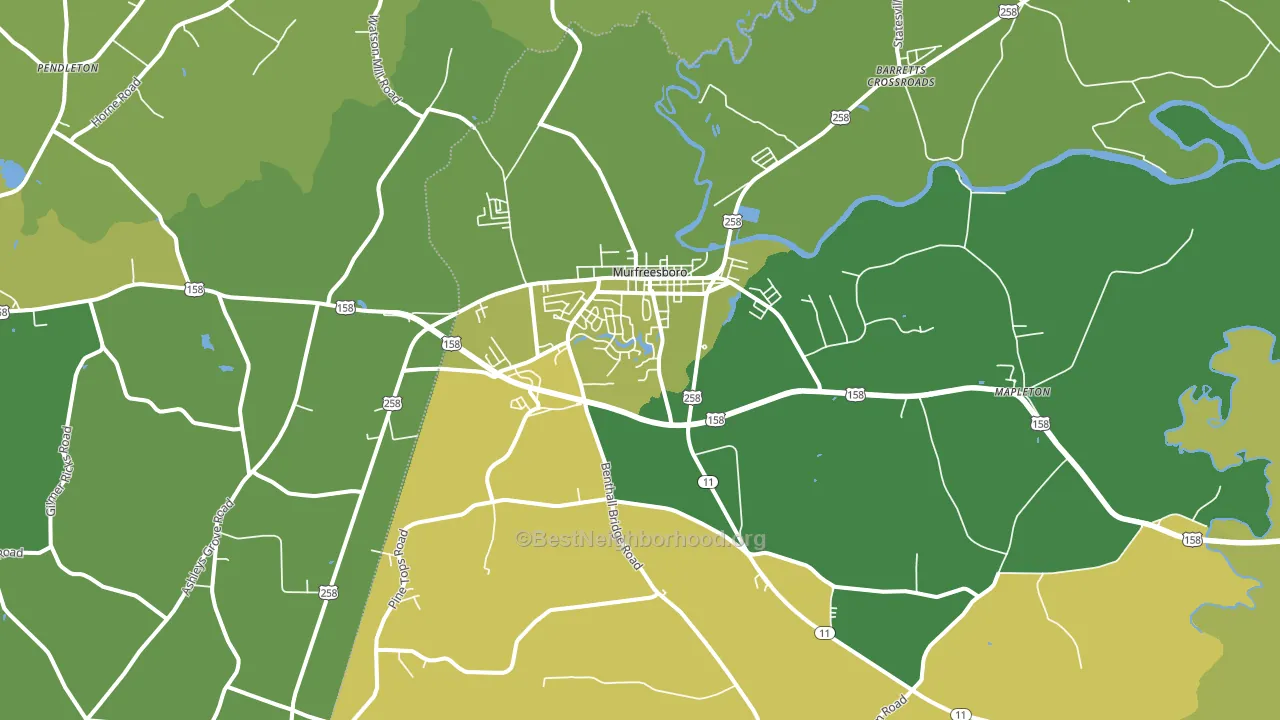 Murfreesboro, NC block-group voter-turnout map