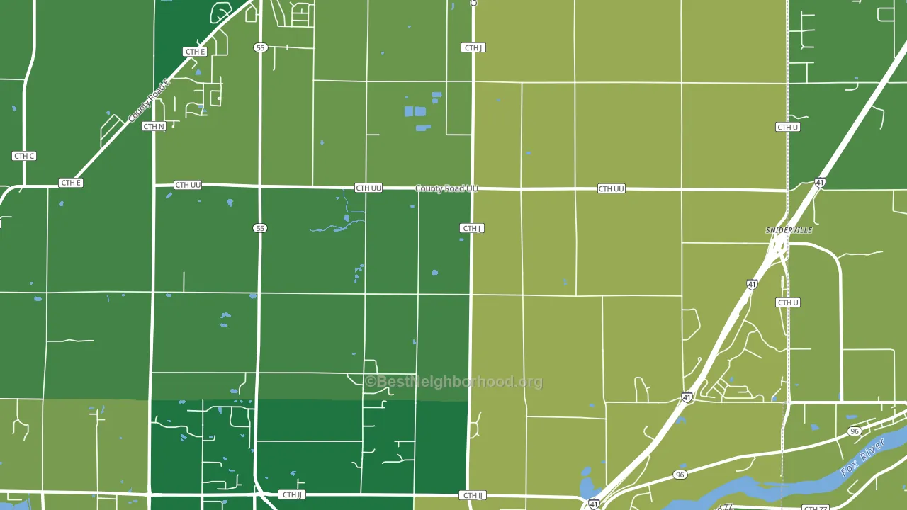 Murphy Corner, WI block-group voter-turnout map