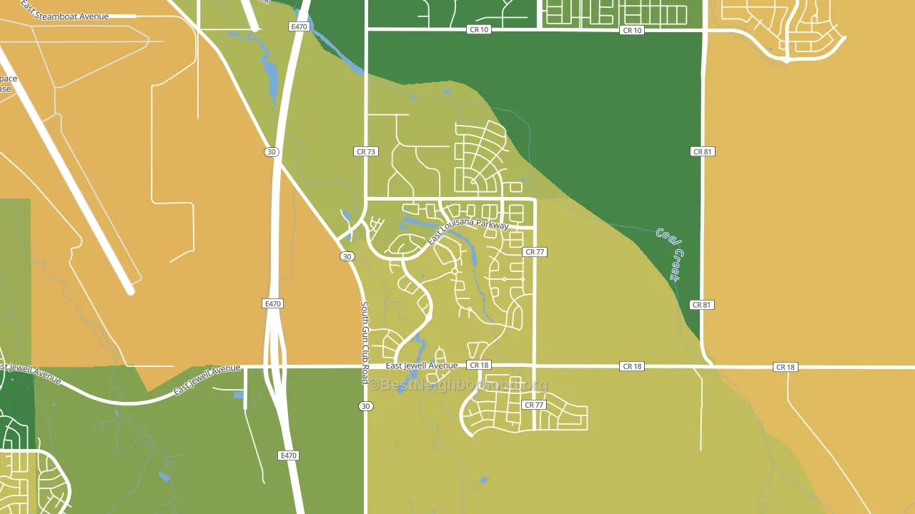 Murphy Creek, Aurora, CO block-group voter-turnout map