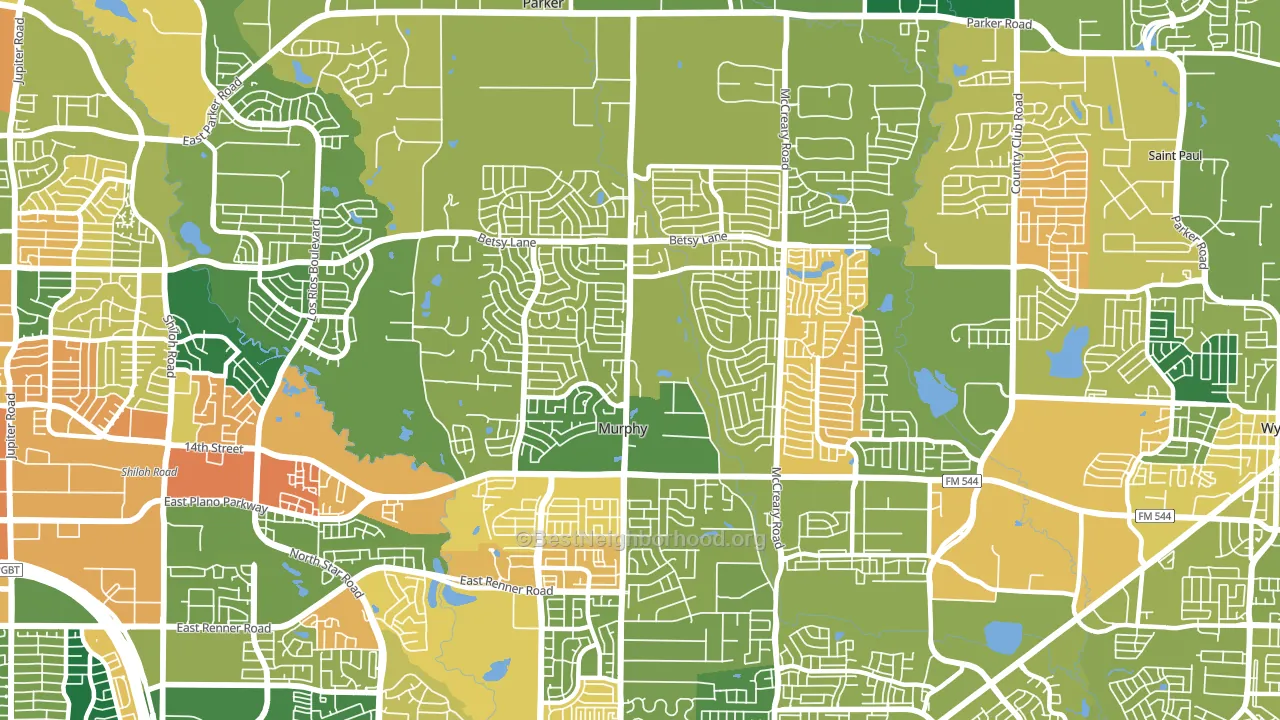 Murphy, TX block-group voter-turnout map