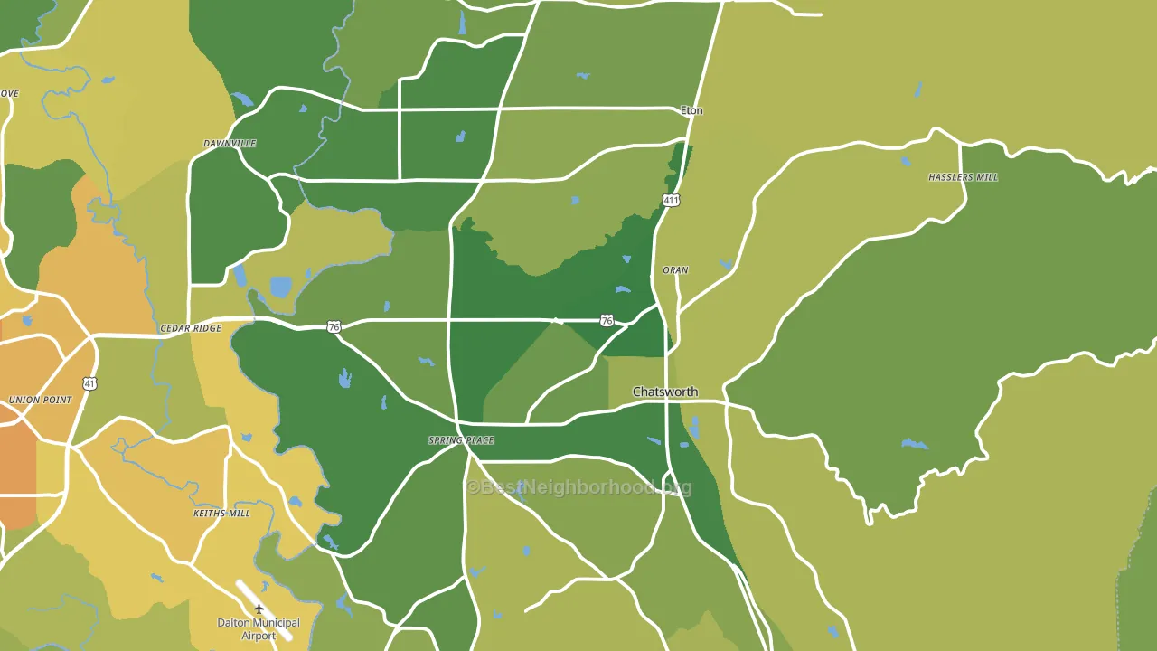Murray County, GA block-group voter-turnout map