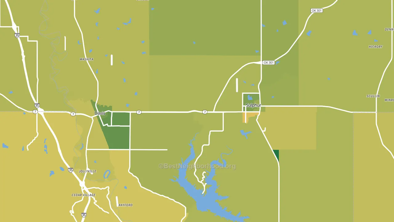 Murray County, OK block-group voter-turnout map
