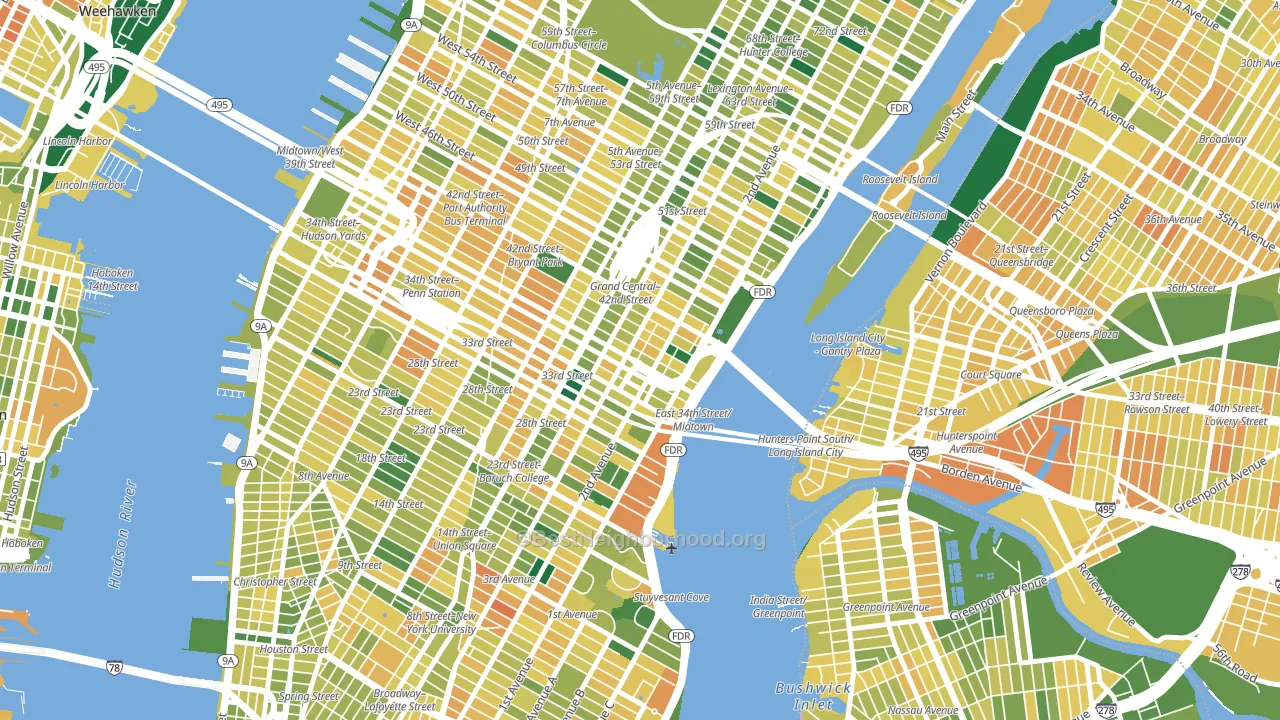 Murray Hill, Manhattan, NY block-group voter-turnout map