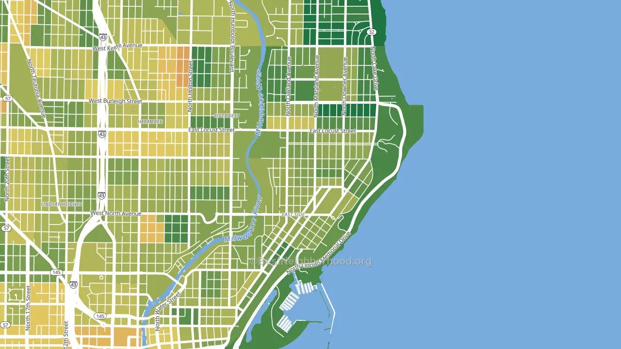 Murray Hill, Milwaukee, WI block-group voter-turnout map