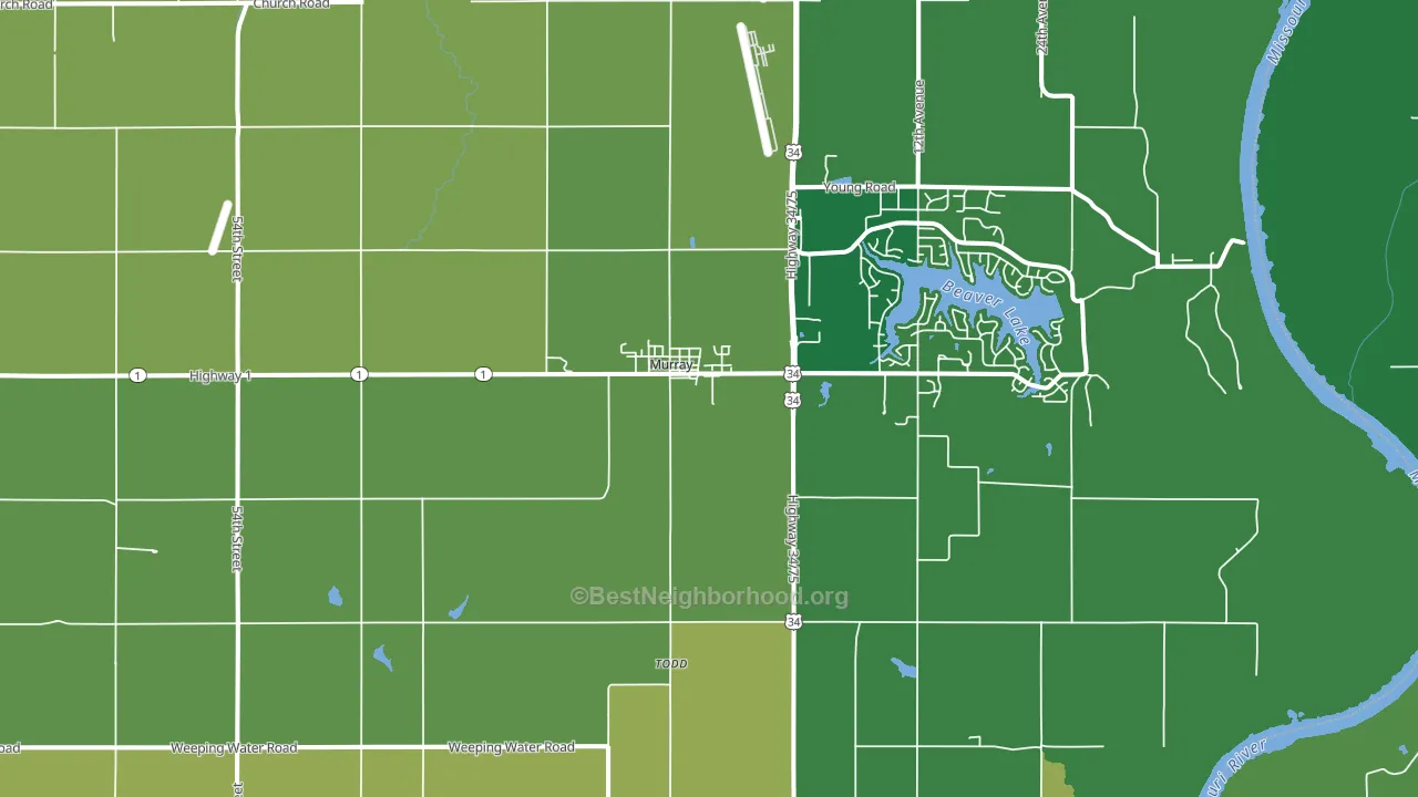 Murray, NE block-group voter-turnout map