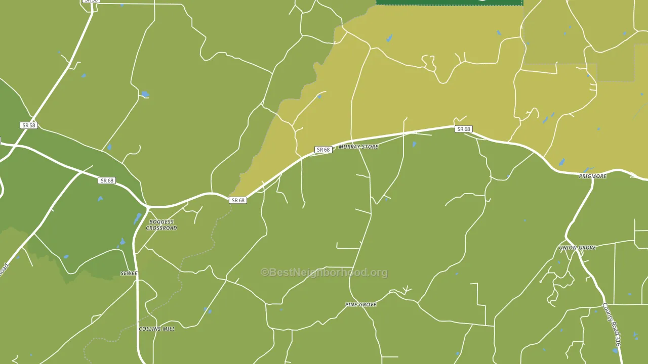Murray Store, TN block-group voter-turnout map