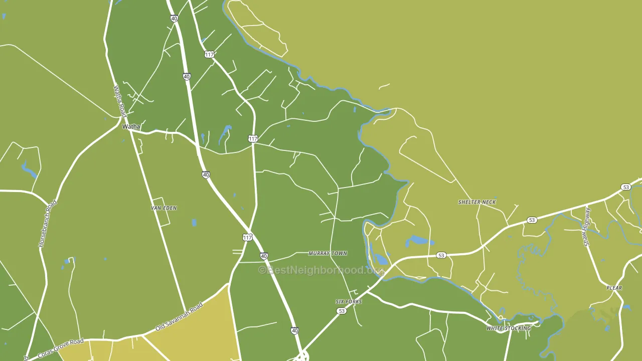 Murray Town, NC block-group voter-turnout map