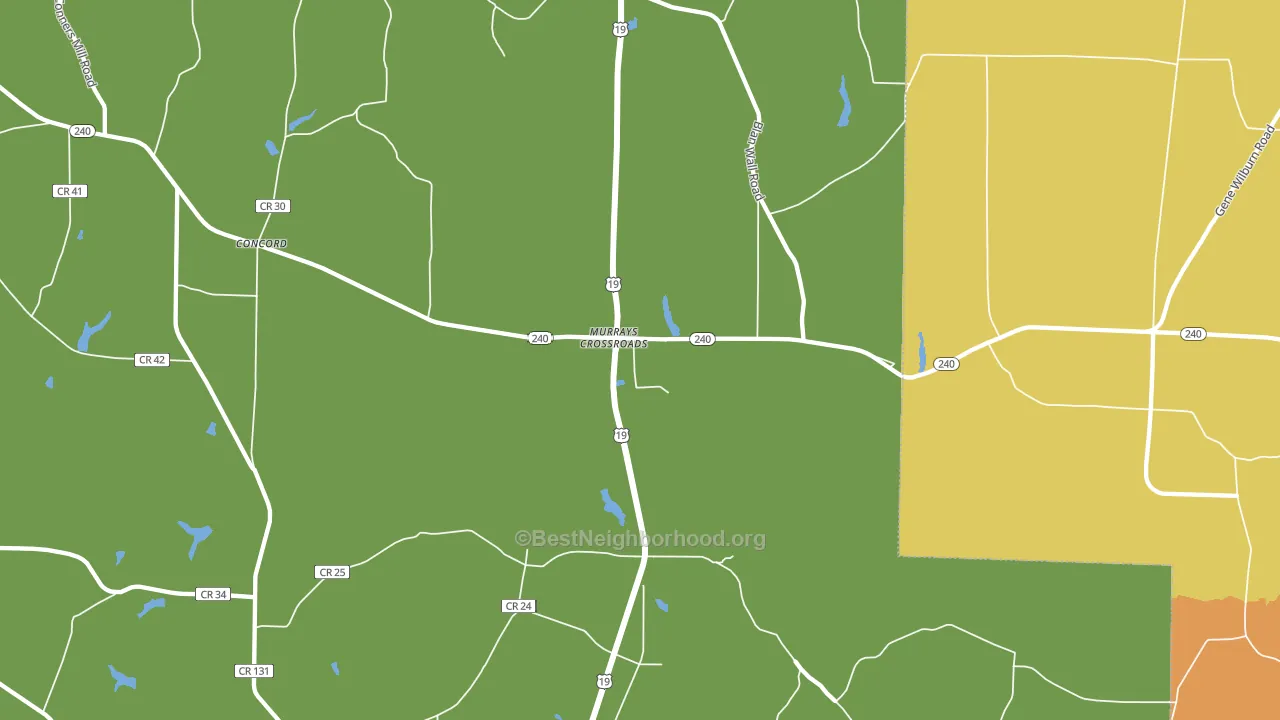 Murrays Crossroads, GA block-group voter-turnout map