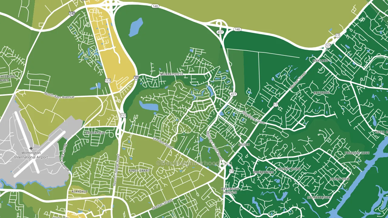Murraysville, NC block-group voter-turnout map