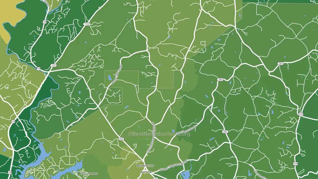 Murrayville, GA block-group voter-turnout map