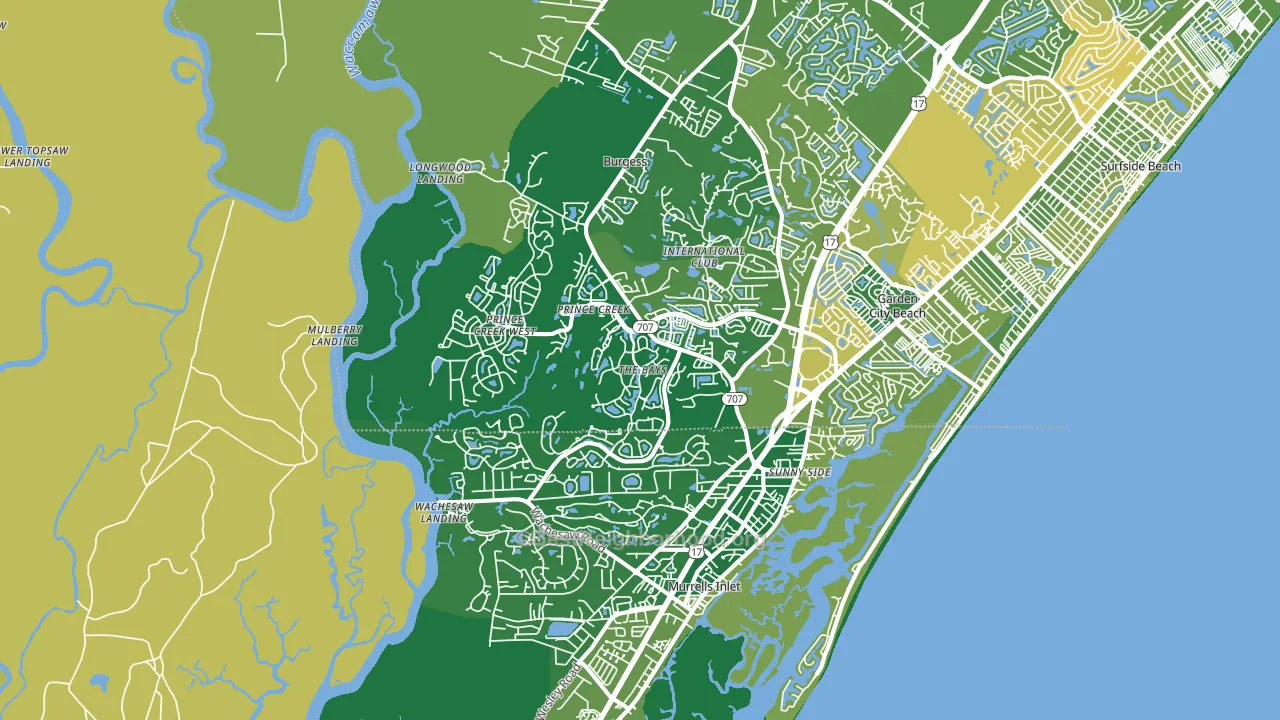 Murrells Inlet, SC block-group voter-turnout map
