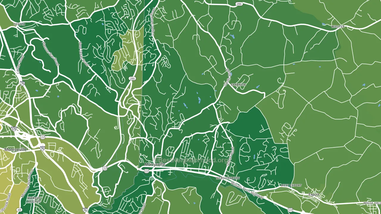 Murrysville, PA block-group voter-turnout map