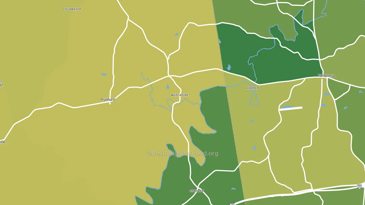 Muscadine, AL block-group voter-turnout map