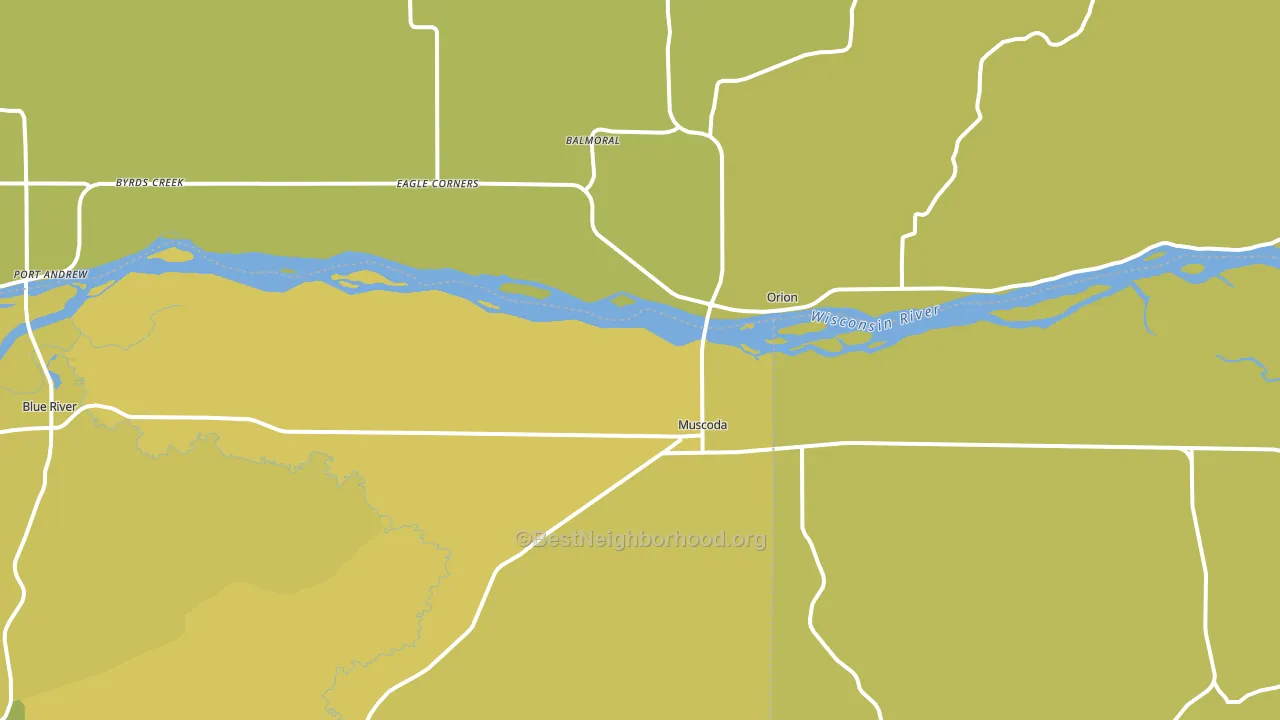 Muscoda, WI block-group voter-turnout map