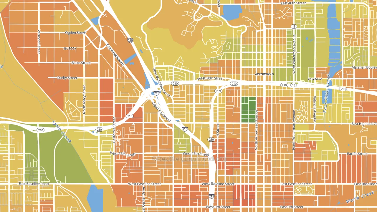 Muscupiabe, San Bernardino, CA block-group voter-turnout map