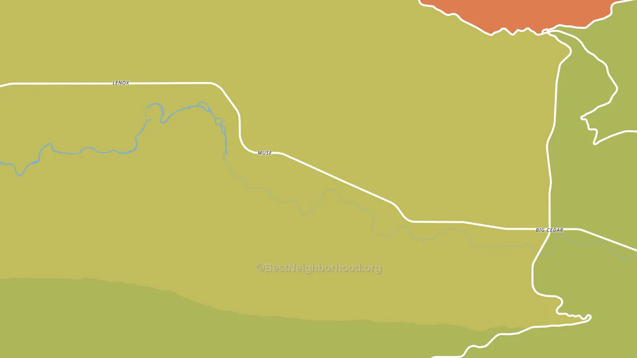 Muse, OK block-group voter-turnout map