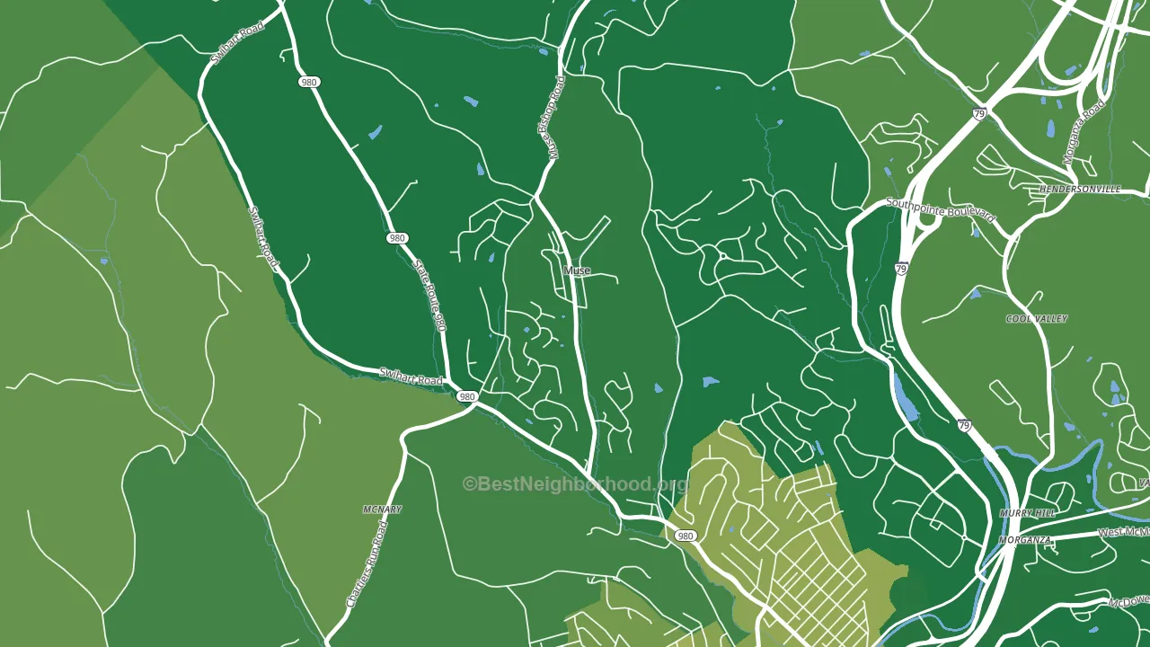Muse, PA block-group voter-turnout map