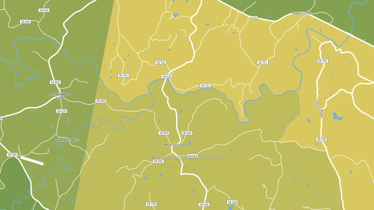 Museville, VA block-group voter-turnout map