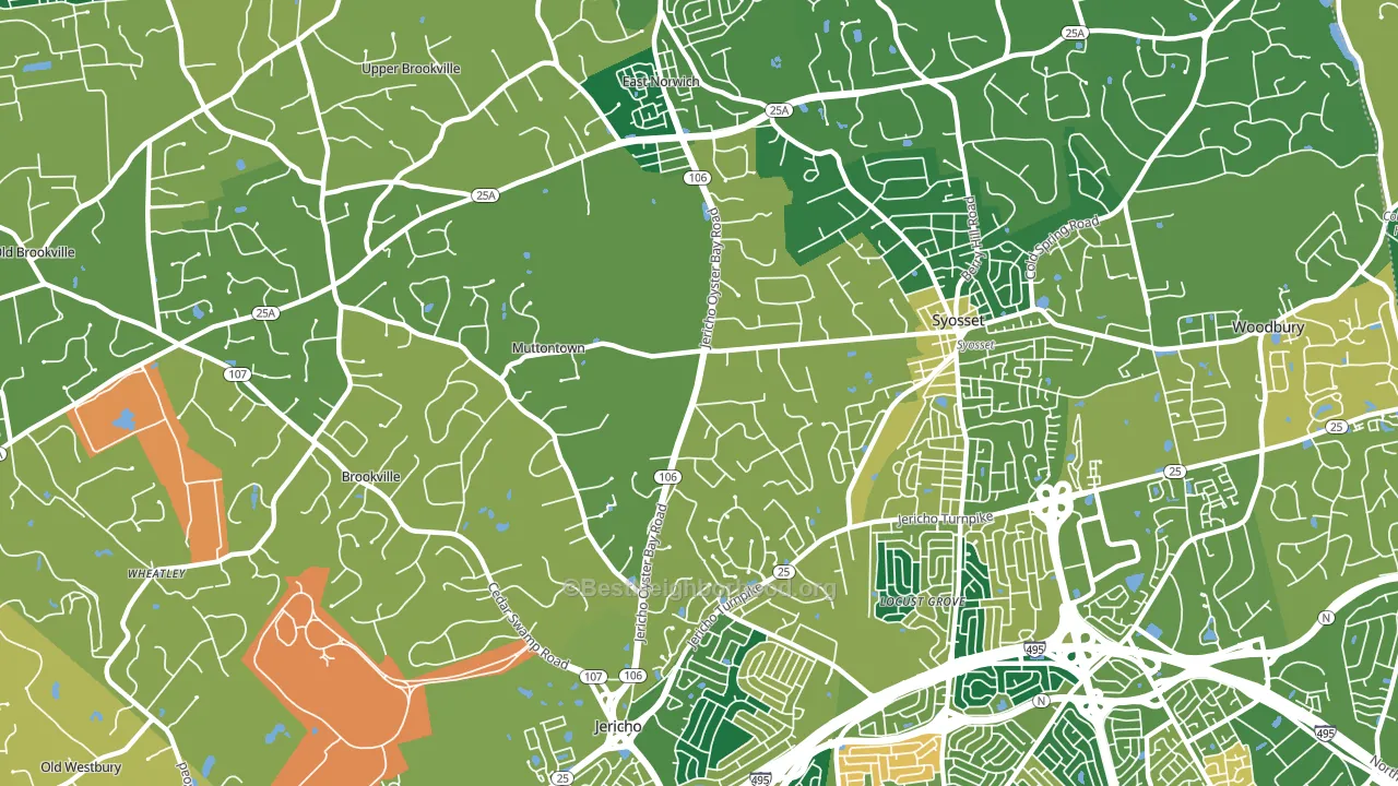 Muttontown, NY block-group voter-turnout map