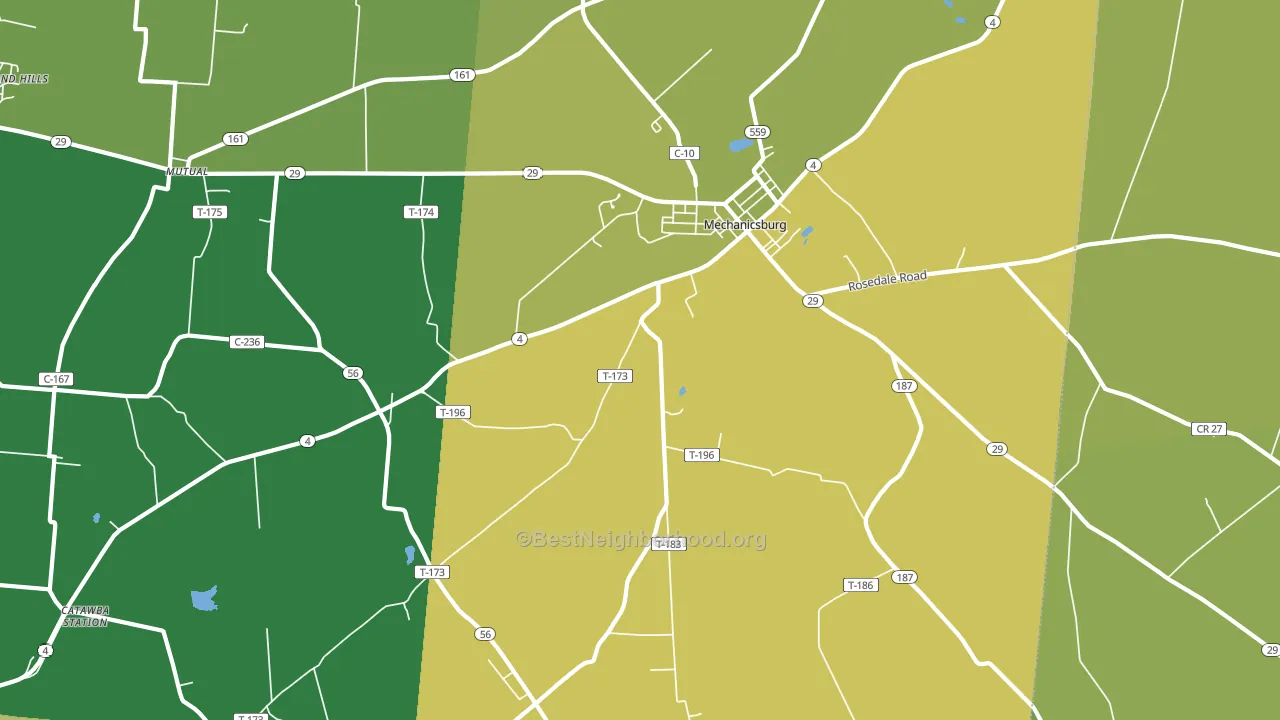 Mutual, OH block-group voter-turnout map