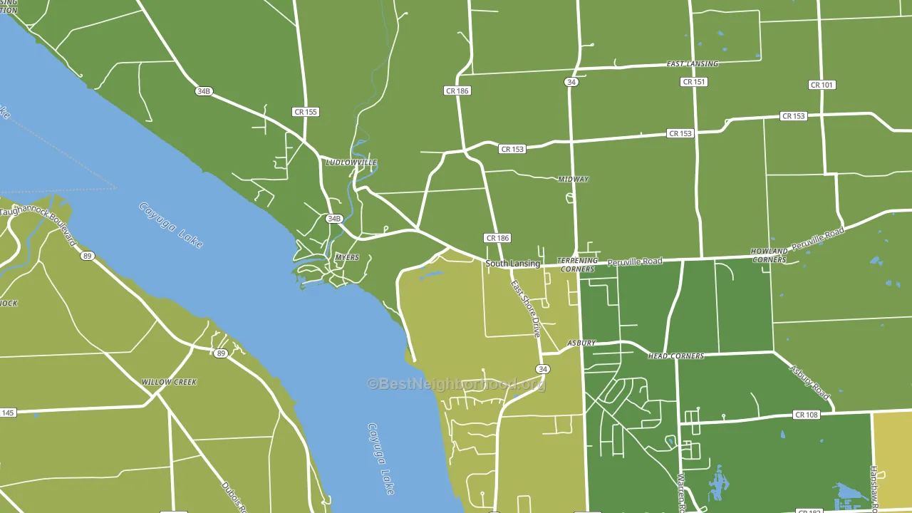 Myers, NY block-group voter-turnout map