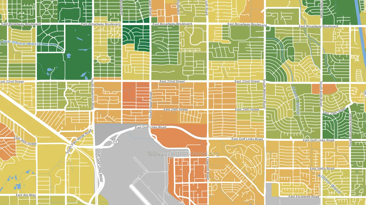 Myers, Tucson, AZ block-group voter-turnout map