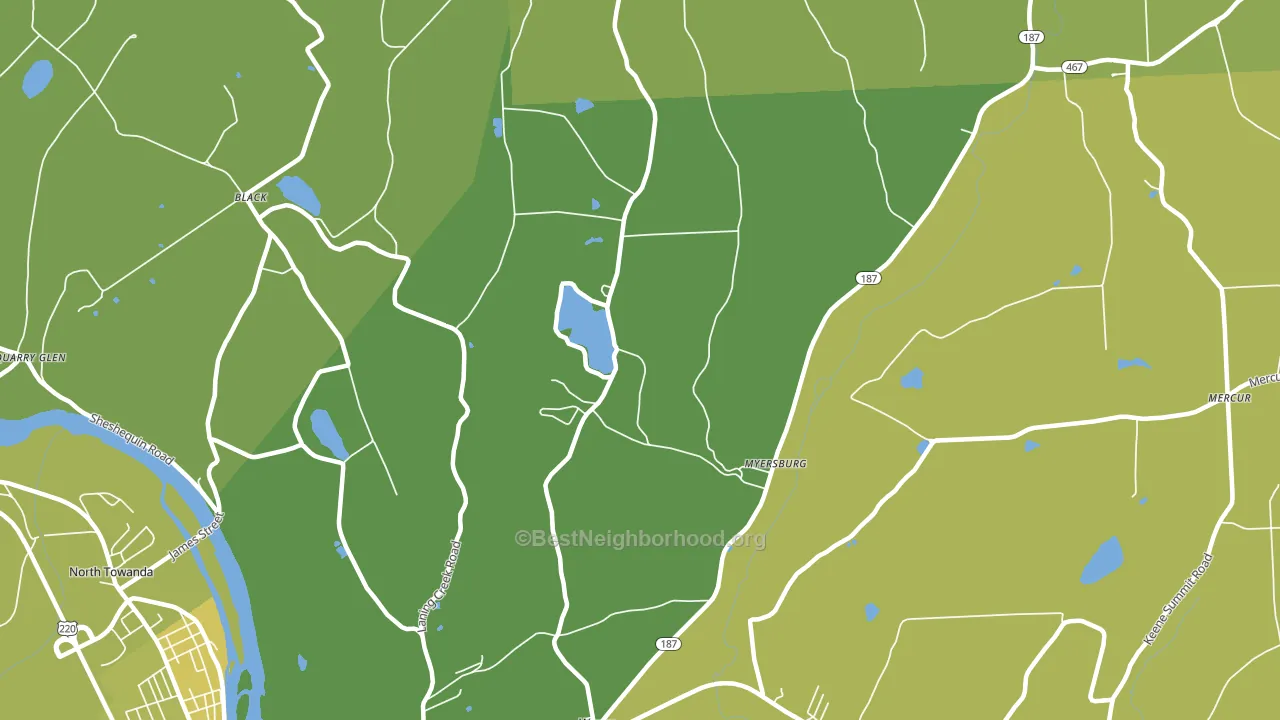 Myersburg, PA block-group voter-turnout map