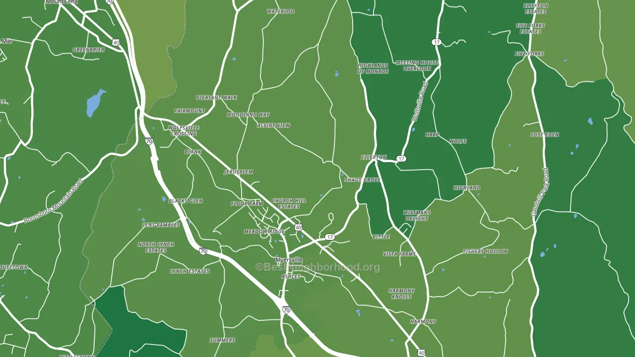 Myersville, MD block-group voter-turnout map
