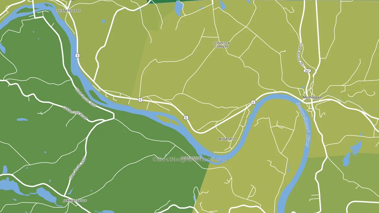 Myobeach, PA block-group voter-turnout map
