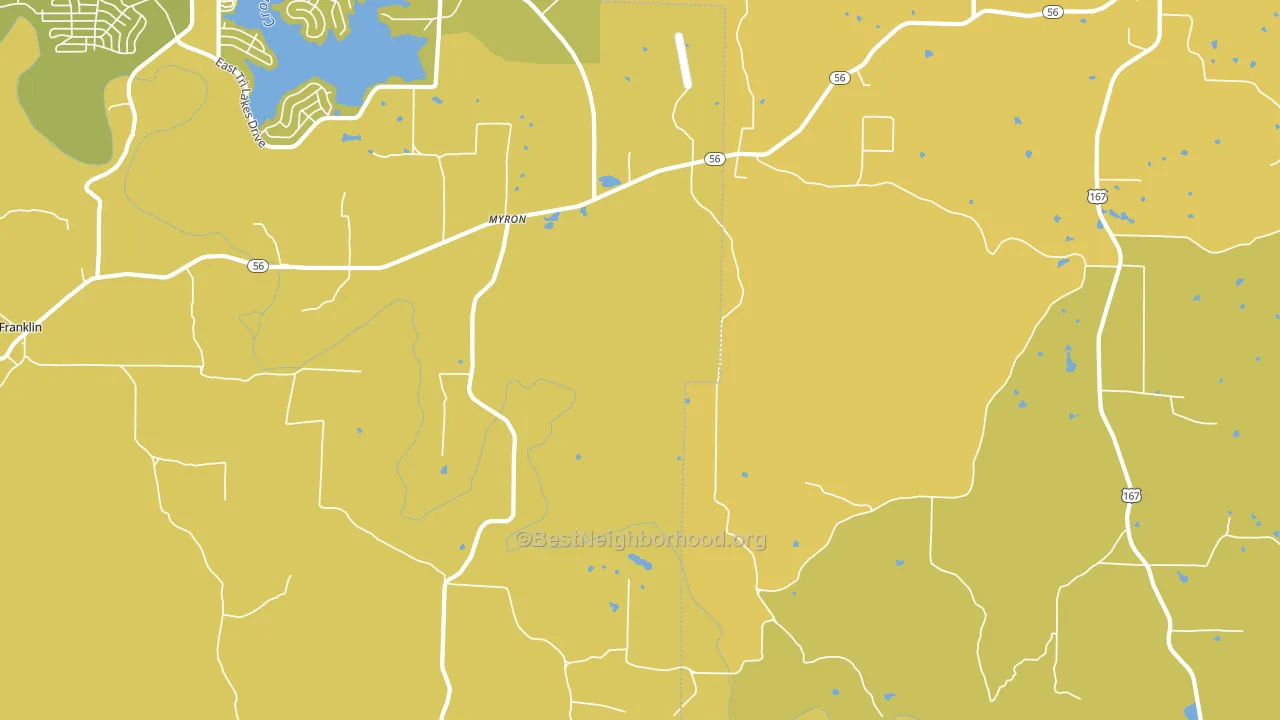 Myron, AR block-group voter-turnout map