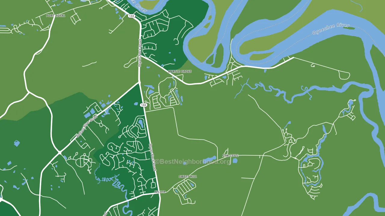 Myrtle Grove, GA block-group voter-turnout map