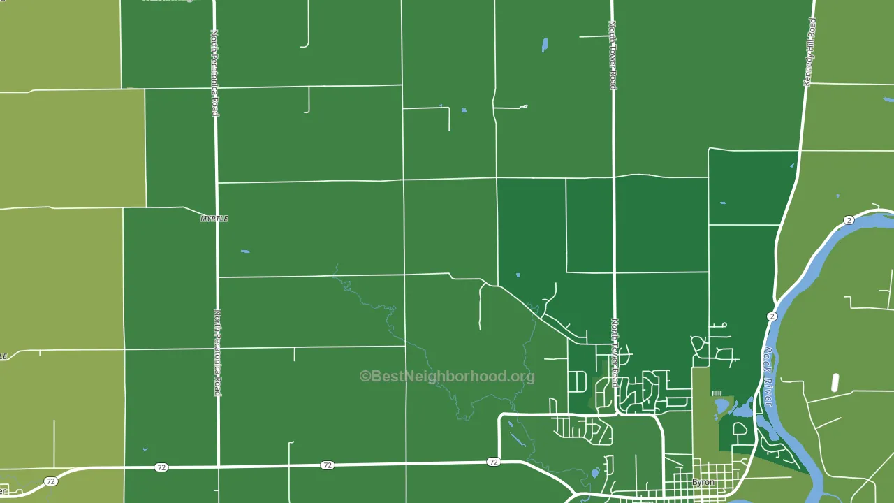 Myrtle, IL block-group voter-turnout map