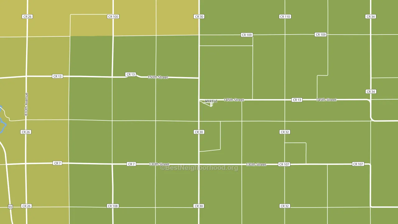 Myrtle, MN block-group voter-turnout map