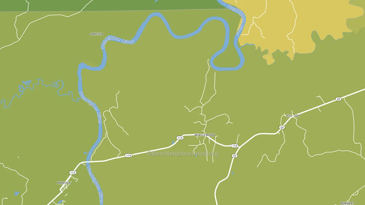 Myrtlewood, AL block-group voter-turnout map