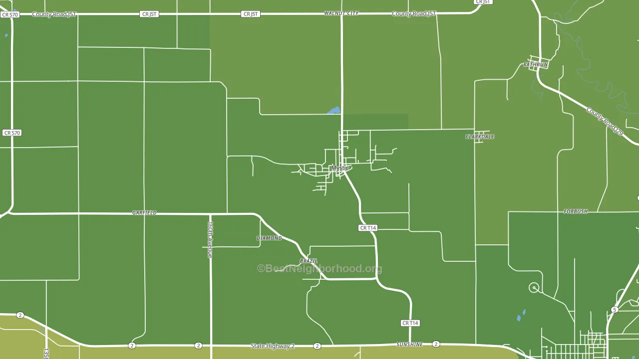 Mystic, IA block-group voter-turnout map
