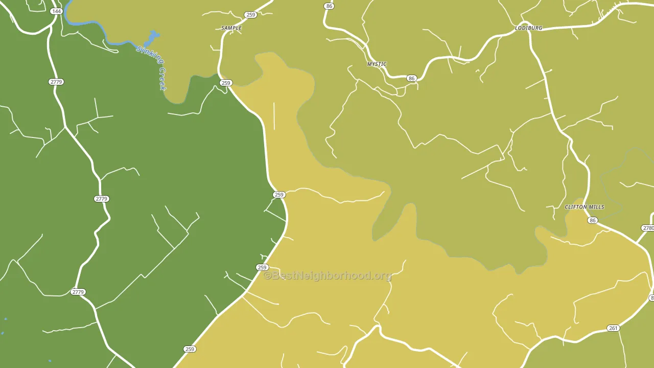 Mystic, KY block-group voter-turnout map