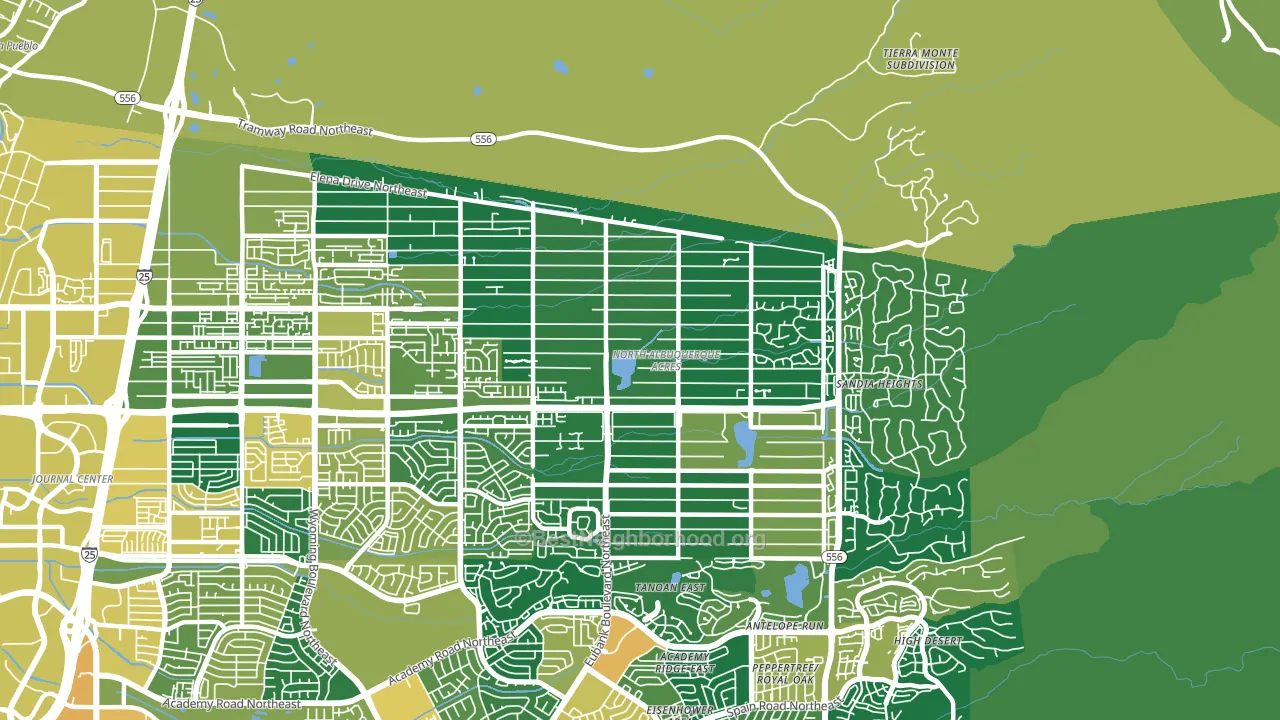 N Albuquerque Acres, Albuquerque, NM block-group voter-turnout map