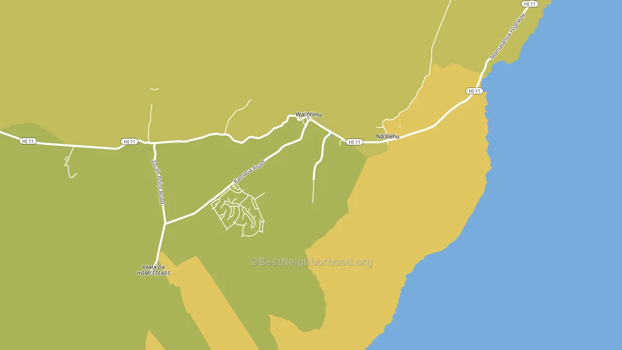 Naalehu, HI block-group voter-turnout map