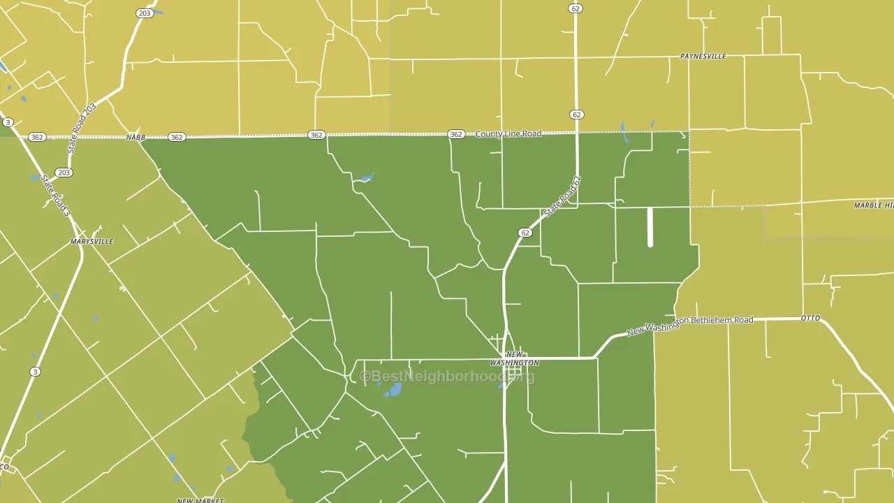 Nabb, IN block-group voter-turnout map