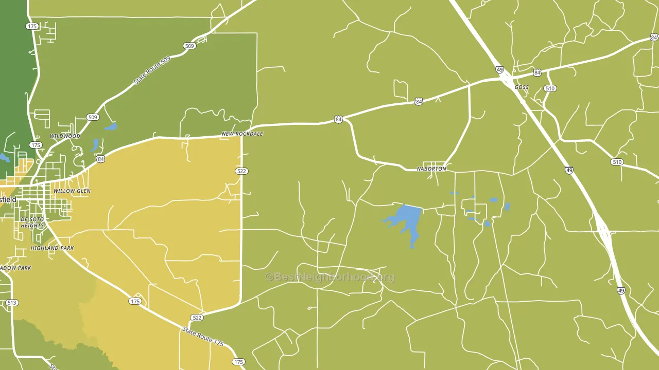 Naborton, LA block-group voter-turnout map