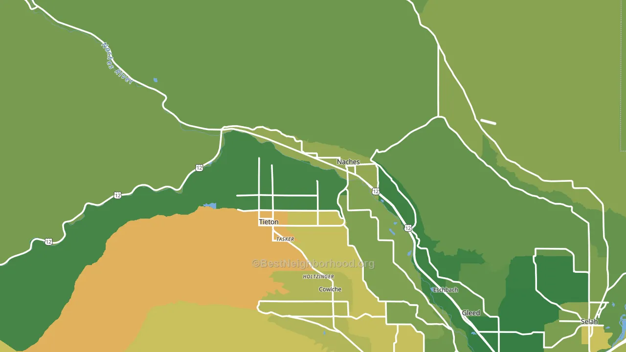 Naches, WA block-group voter-turnout map